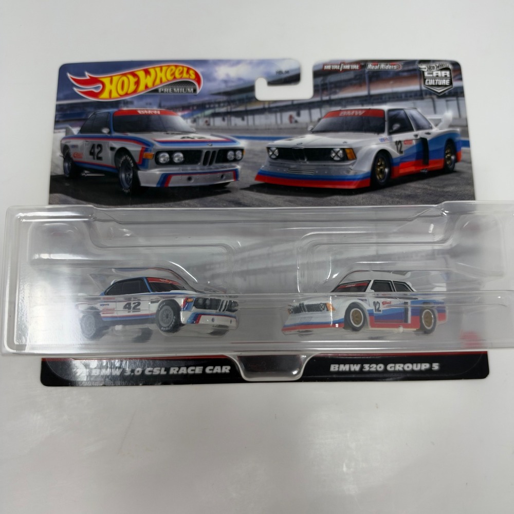 Hot Wheels Premium Car Culture BMW 320 Group 5 & 73 BMW 3.0 CSL Race Car 2-Pack